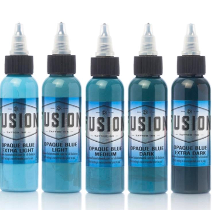 FUSION OPAQUE BLUE SET – TINTAS | Reyes Tattoo Supply