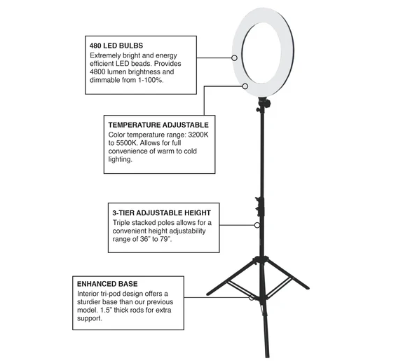 CAM SUPPLY ARO DE LUZ LED – MUEBLES | Reyes Tattoo Supply