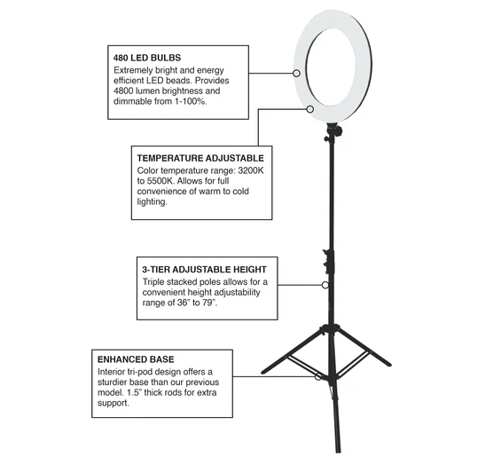 CAM SUPPLY ARO DE LUZ LED – MUEBLES | Reyes Tattoo Supply