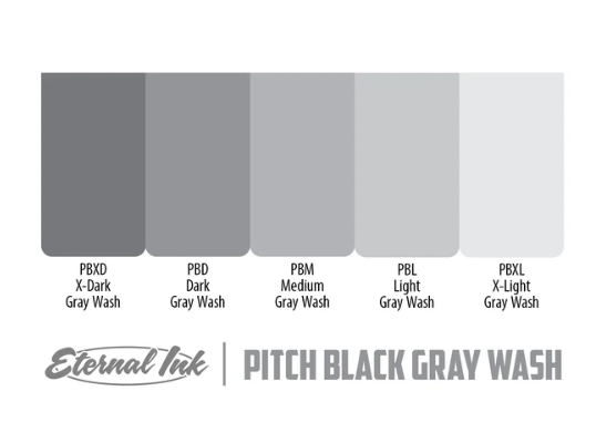ETERNAL Eternal- PITCH BLACK GREY WASH SET – TINTAS | Reyes Tattoo Supply