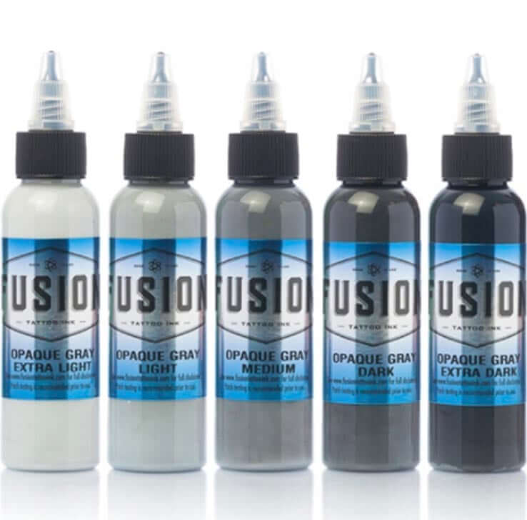 FUSION OPAQUE GRAY SET – TINTAS | Reyes Tattoo Supply