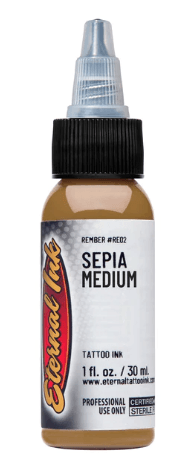 ETERNAL SEPIA MEDIUM - REMBER SIGNATURE – TINTAS | Reyes Tattoo Supply