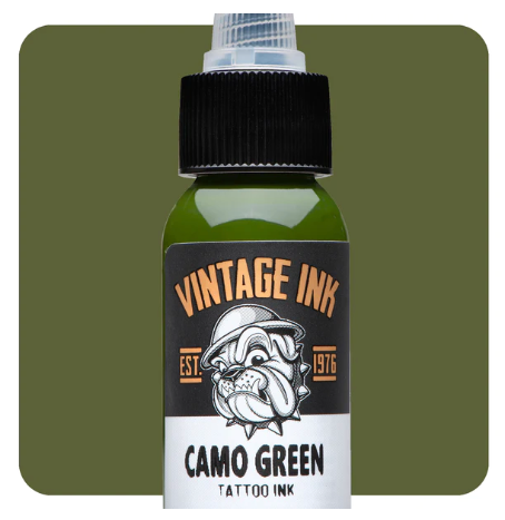 ETERNAL CAMO GREEN - VINTAGE INK – TINTAS | Reyes Tattoo Supply