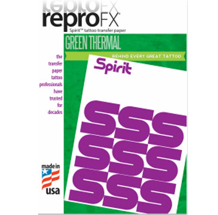 Spirit Green 8x11 Thermal - Reyes Tattoo Supply STENCIL SPIRIT