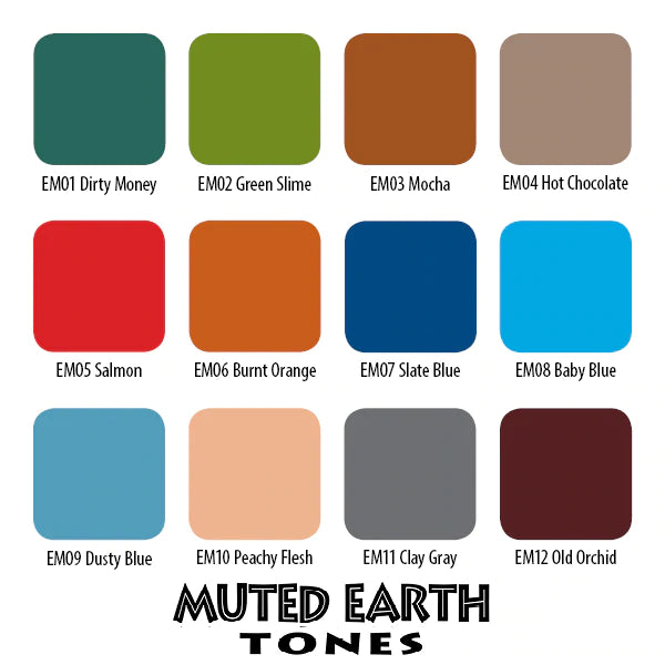 ETERNAL MUTED EARTH TONES SET – TINTAS | Reyes Tattoo Supply
