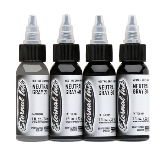 ETERNAL ETERNAL - 4 COLOR NEUTRAL GRAY SET – TINTAS | Reyes Tattoo Supply