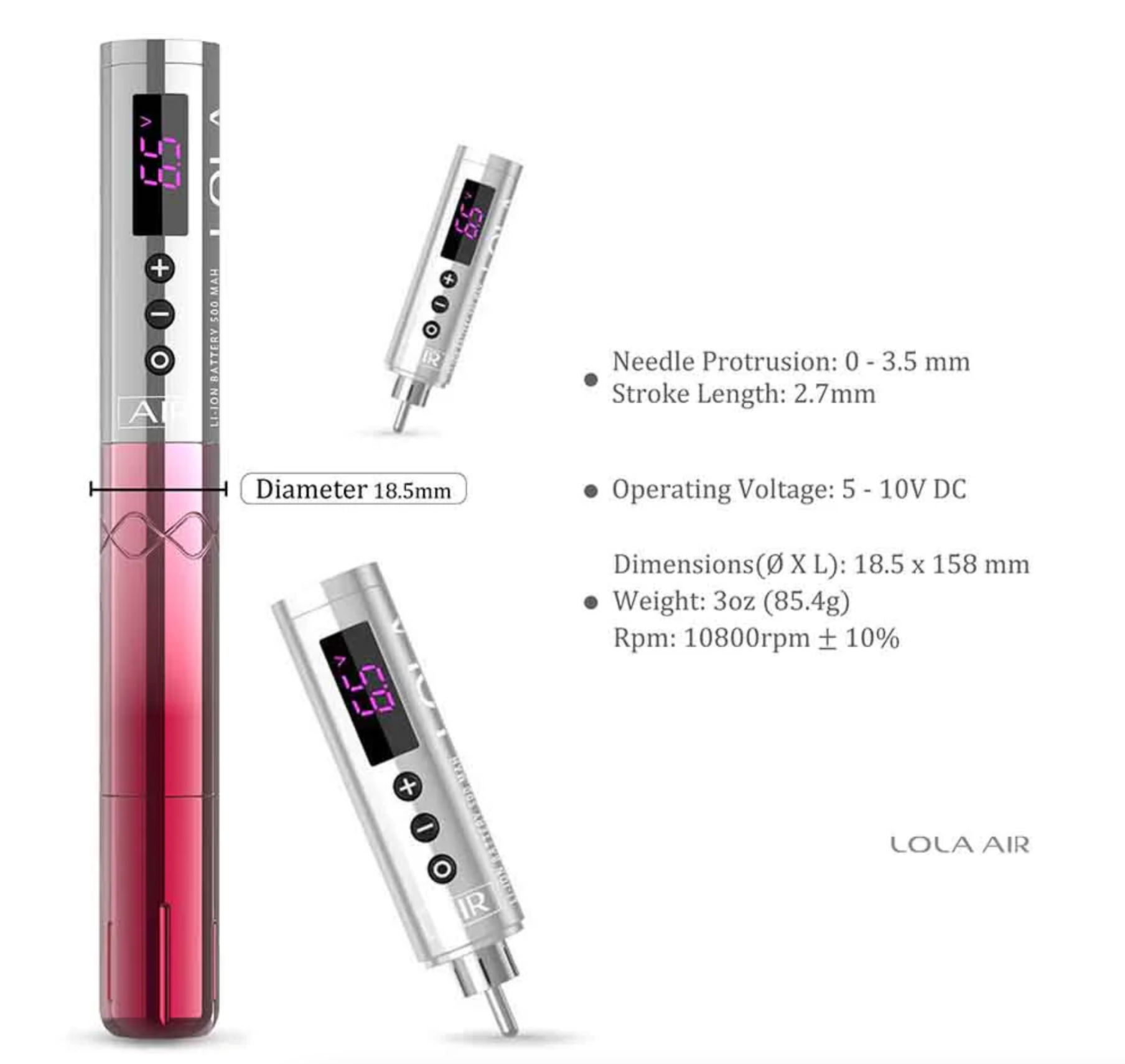 EZ LOLA AIR PLATA Y ROSA – MAQUINA | Reyes Tattoo Supply