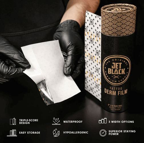 TATSOUL JET BLACK DERM FILM 6"X8 – AFTERCARE | Reyes Tattoo Supply