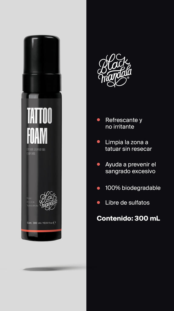 TATTOO FOAM - BLACK MANDALA - Reyes Tattoo Supply AFTERCARE BLACK MANDALA