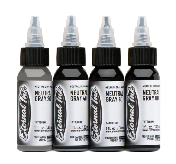 ETERNAL ETERNAL - 4 COLOR NEUTRAL GRAY SET – TINTAS | Reyes Tattoo Supply